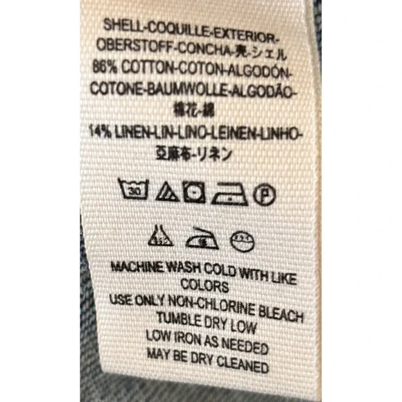 Free People Denim Mini Dress Blue Cotton Linen Sleeveless Tiered Boho Small - Picture 4 of 4